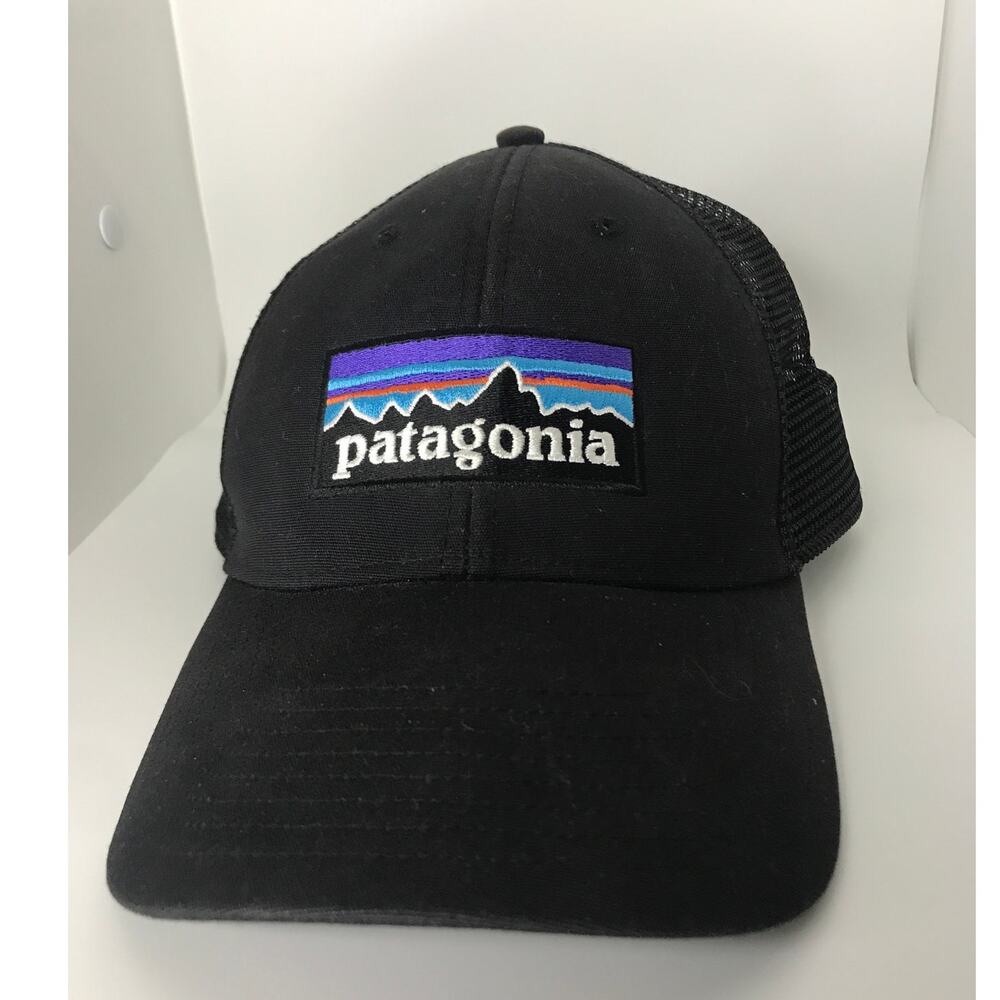 Patagonia Black Patch Snap Back Trucker Hat One Size